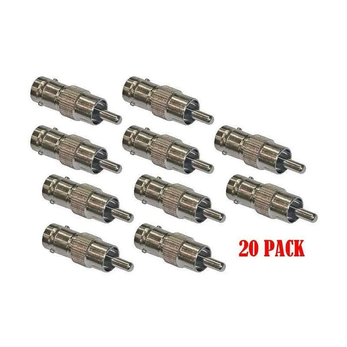 RCA Male Plug to BNC Female Jack Adapter Connector Coupler (10-100 Pack) The Wires Zone