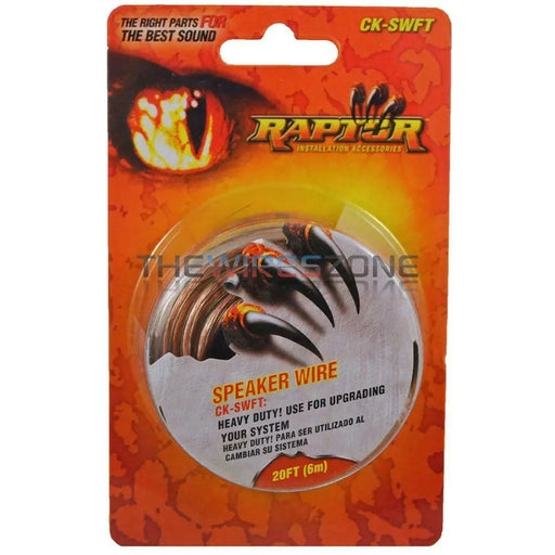 Raptor CK-SWFT Transparent 18 Gauge 18/2 20ft Speaker Wire for Car Audio Systems Raptor