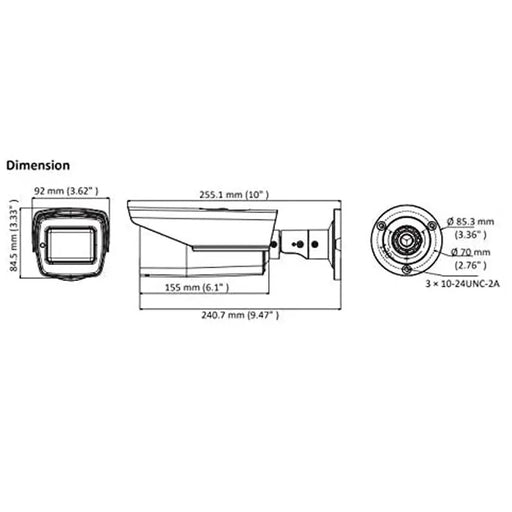 SCC52B7/MZ-M 2MP WDR IR Ultra Low Light IP67 Motorized Analog Bullet Camera ENS