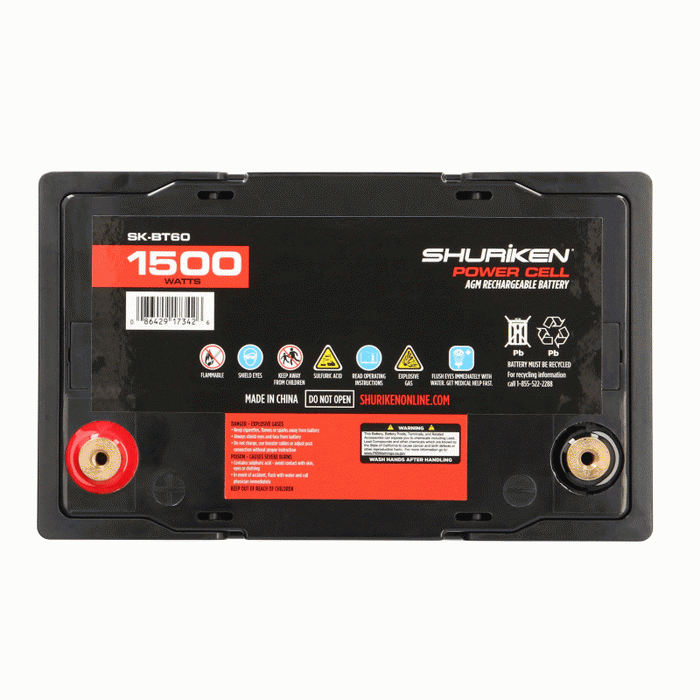 Shuriken SK-BT60 1500 Watts 60 Amp Hours Compact Size AGM 12V Battery