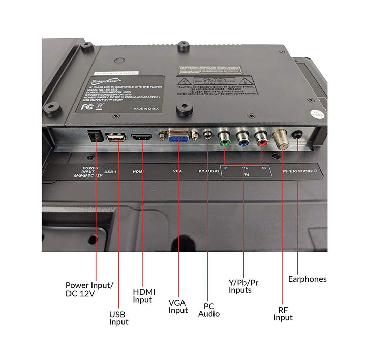 Supersonic SC-1912 Widescreen LED 19" HDTV Television with DVD Player Supersonic