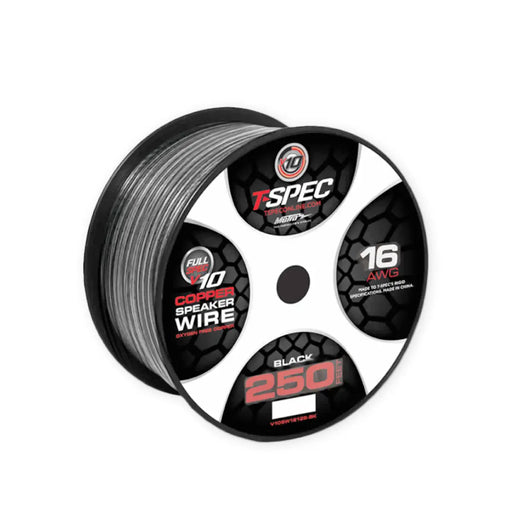 T-Spec V10SW16250-BK V10 Series Marine Grade 16 AWG 250 ft OFC Speaker Wire Spool Black T-Spec