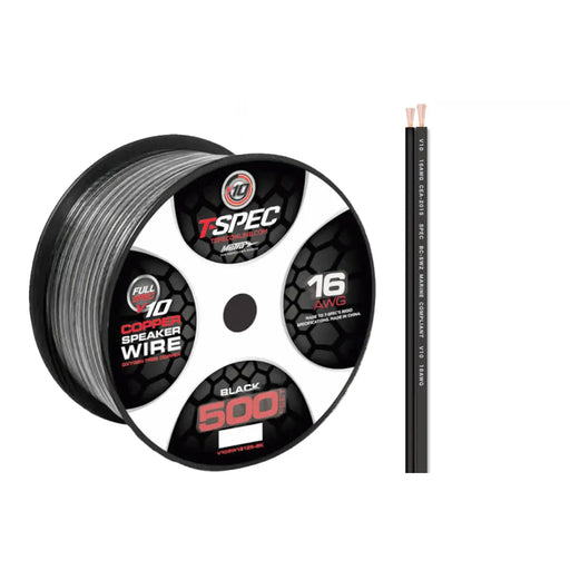 T-Spec V10SW16500-BK  V10 Series Marine Grade 16 AWG 500 ft OFC Speaker Wire Spool Black T-Spec