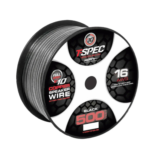 T-Spec V10SW16500-BK  V10 Series Marine Grade 16 AWG 500 ft OFC Speaker Wire Spool Black T-Spec