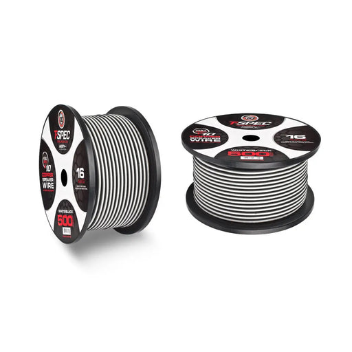 T-Spec V10SW16500-WB v10 Series Marine Grade 16 AWG 500 FT White/Black OFC Speaker Wire T-Spec