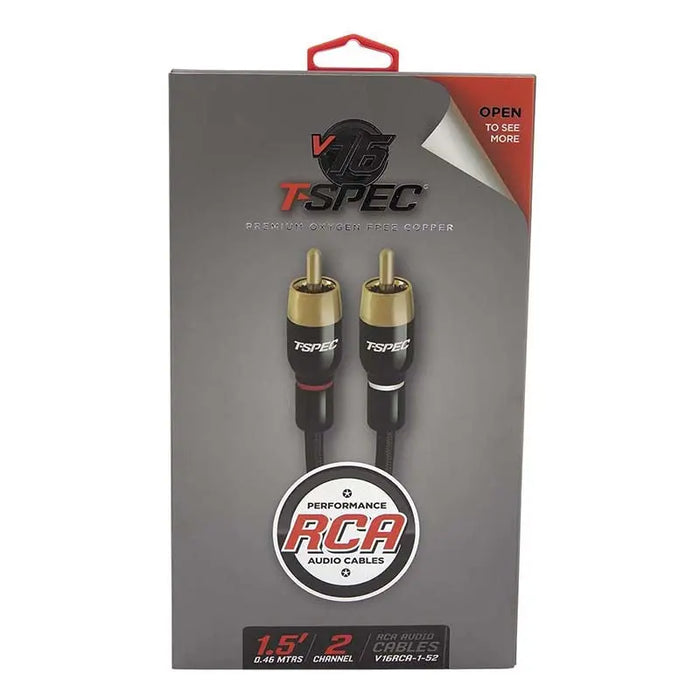 T-Spec V16RCA-1-52 V16 Series 2-Channel Gold-plated Copper RCA Audio Cables 1.5 Feet T-Spec