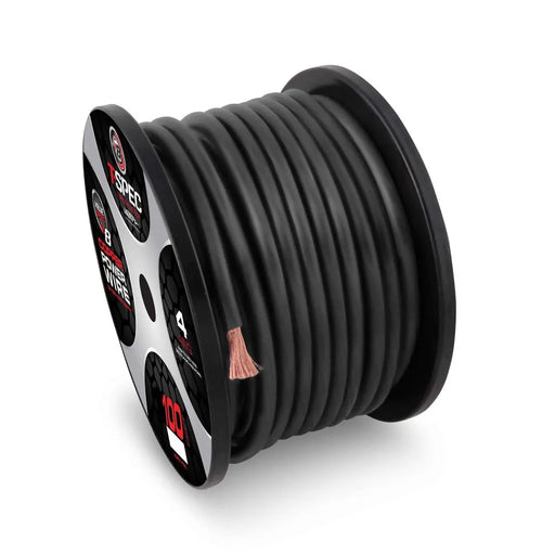 T-Spec V8GT4BK-100 V8GT Series Marine Grade 4 Gauge 25-100 Ft OFC Ultra-Flexible Power Wire Black T-Spec