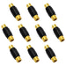 The Wires Zone Gold Plated Female to Female RCA Coupler Barrel 10 Pack The Wires Zone