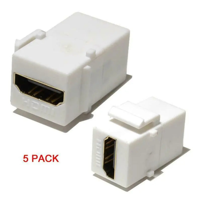 White HDMI Keystone Insert Jack Female-Female Adapter Coupler (2-50 Pack) Logico