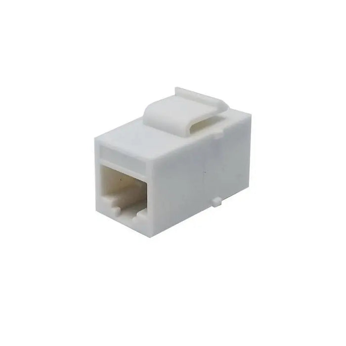 White RJ45 Female to Female UTP CAT5e CAT6 Keystone Coupler (1-10 Pack) The Wires Zone