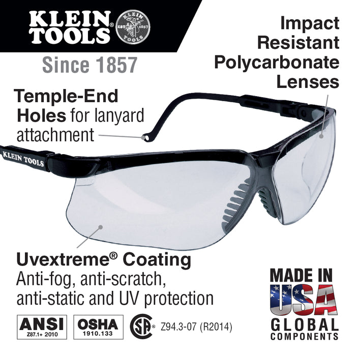 Klein Tools 60046 Protective Eyewear, Black Frame with Dark Gray Lens