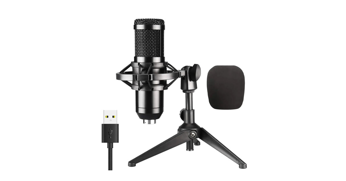 Condenser USB Gaming Microphone Streaming Podcasting Vocal Recording for Mac & Windows