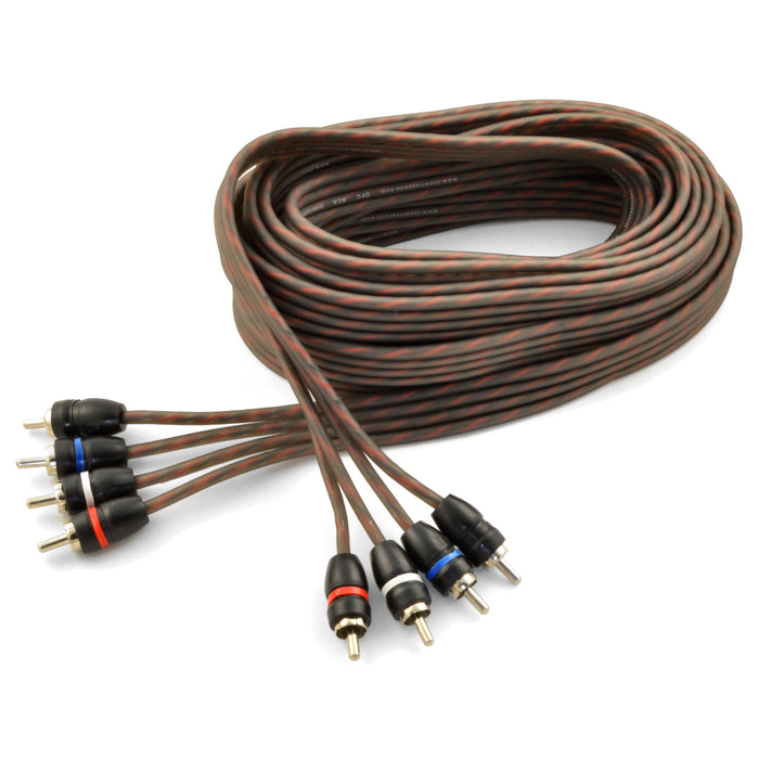 17ft 4-Channel Male to Male OFC Twisted Pair RCA Cable for Car or Home Audio