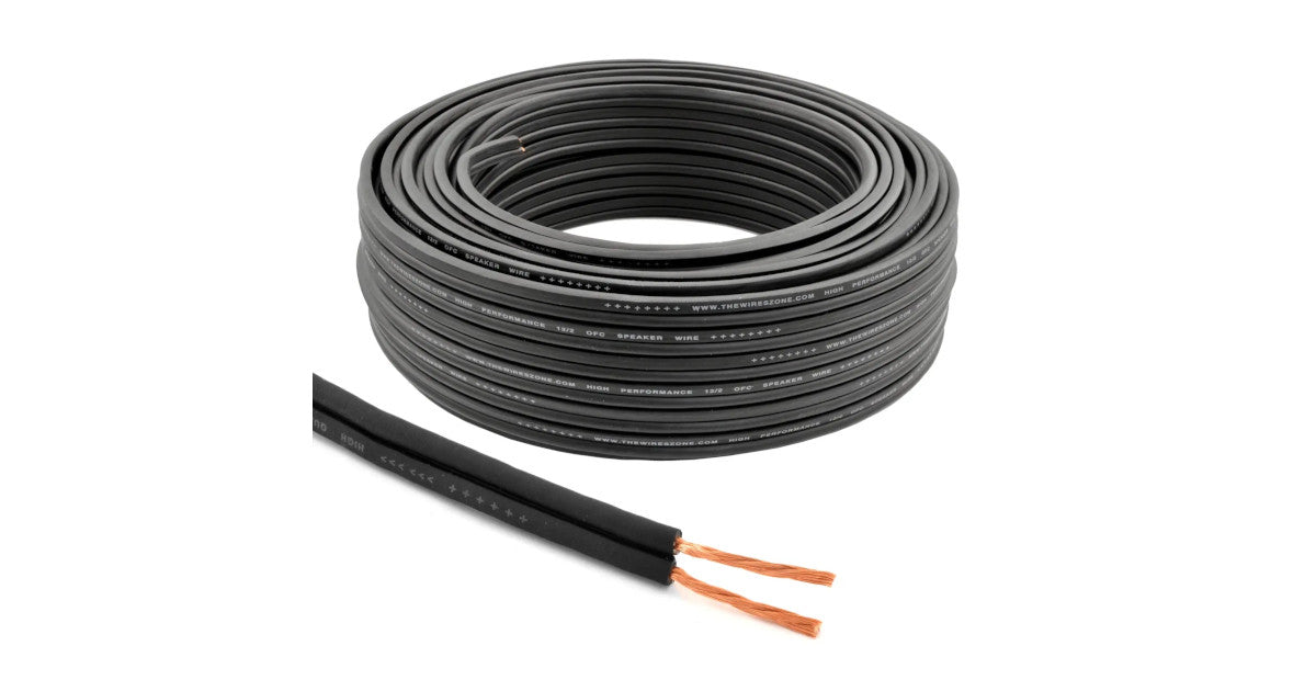 100-250 ft. 12 AWG High Performance OFC Full Copper Home and Car Audio Speaker Wire Black